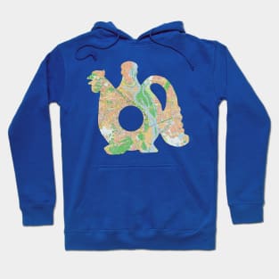 Ukrainian Teapot Silhouette cut from street map of Kiev Hoodie